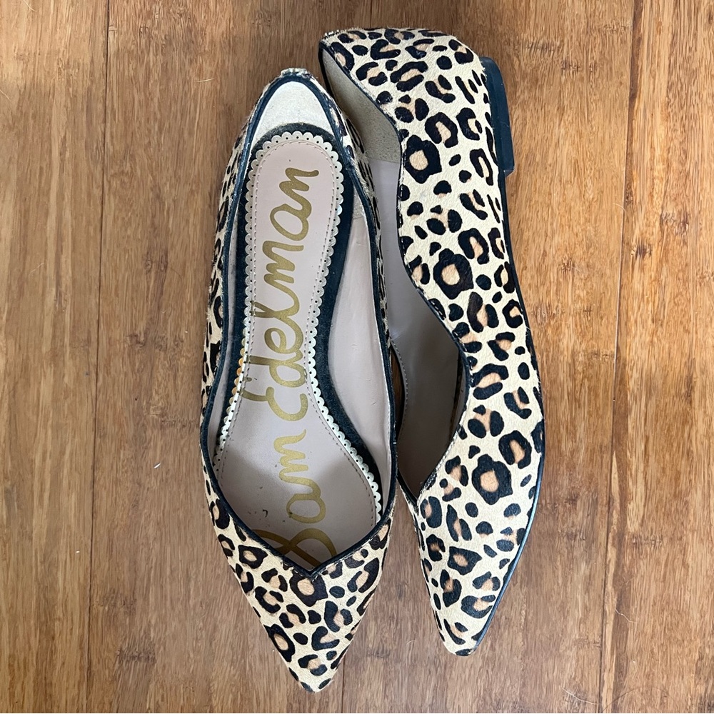 Sam Edelman Dyed Cow Hair Leopard-Print Pointed Toe Flats